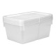 (4) 12 Quart Storage Boxes, Clear Plastic Storage Bin with Snap-On Lid, White Style 0586