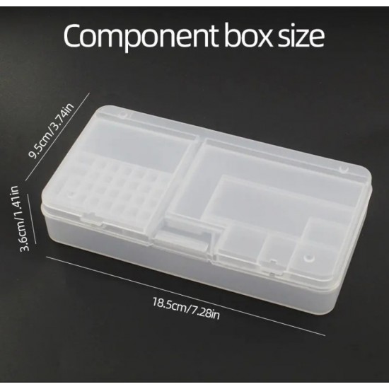 1pc Transparent Plastic Storage Box Small Parts Screw Component Organizer Case