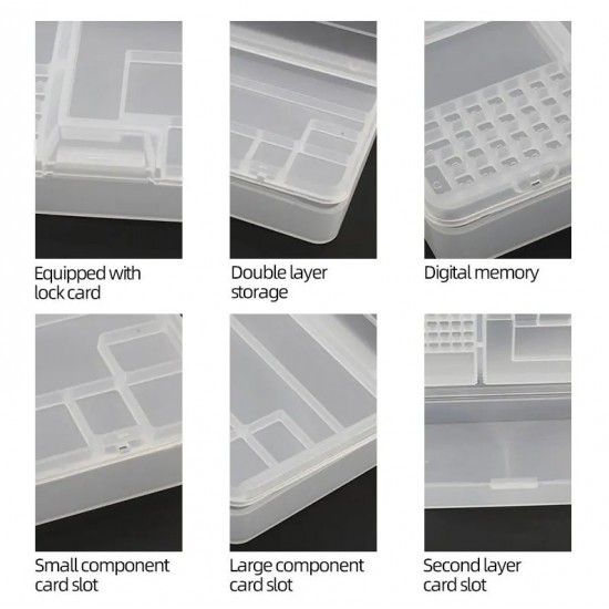 1pc Transparent Plastic Storage Box Small Parts Screw Component Organizer Case