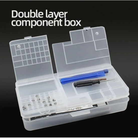 1pc Transparent Plastic Storage Box Small Parts Screw Component Organizer Case