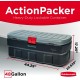 48 Gallon Black Action Packer Lockable Latch Indoor and Outdoor Storage Box